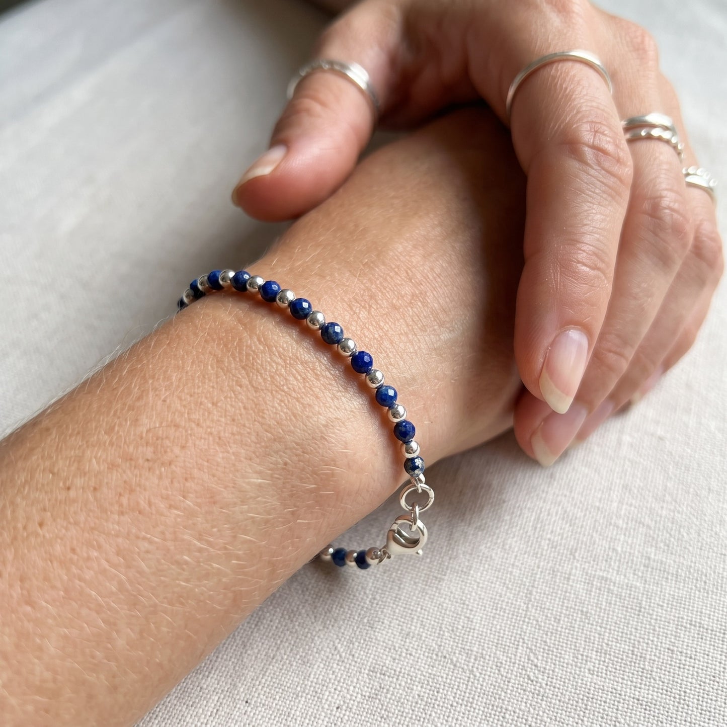 Lapis and Sterling Silver Bracelet