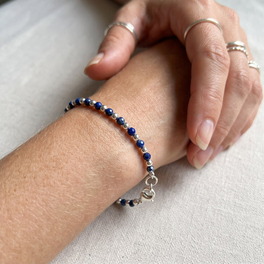 Lapis and Sterling Silver Bracelet