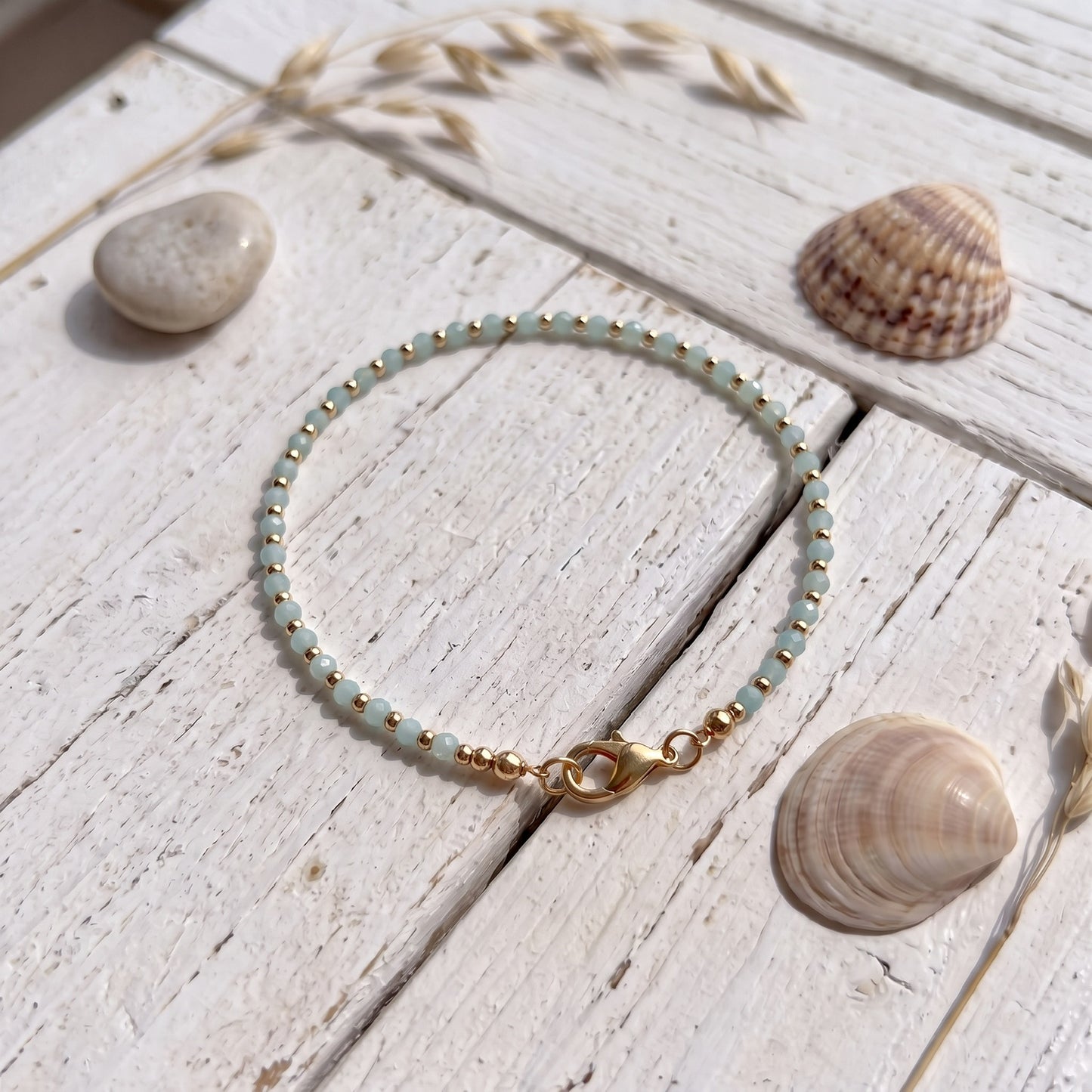Amazonite and Gold Filled bracelet