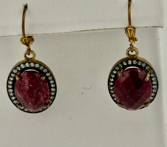 Ruby White Topaz Earrings