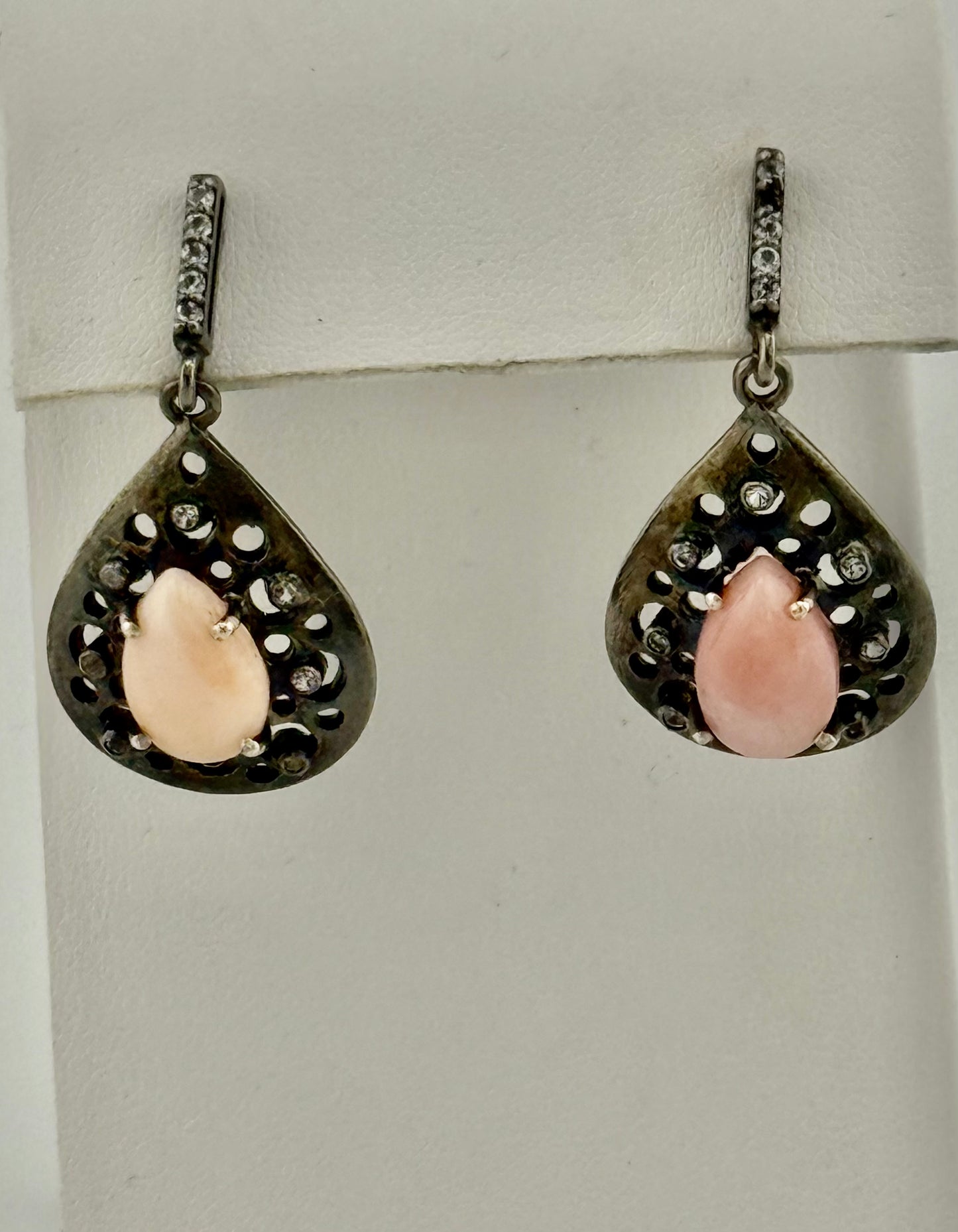 Opal & White Topaz Earrings