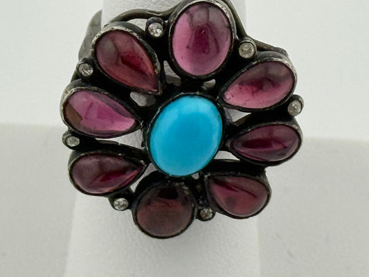 Turquoise Ruby & Diamond Ring