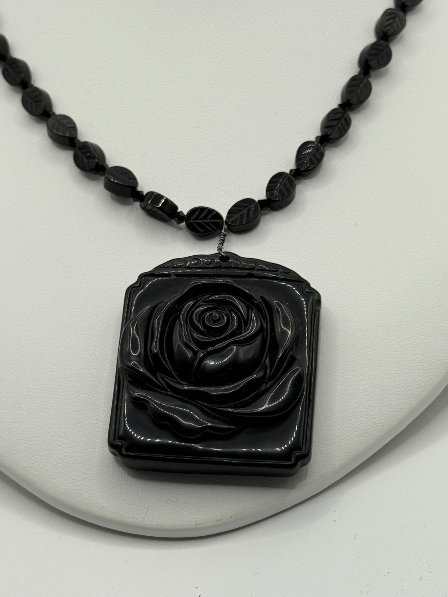 Carved Black Onyx Necklace
