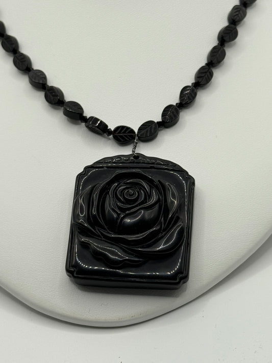 Carved Black Onyx Necklace