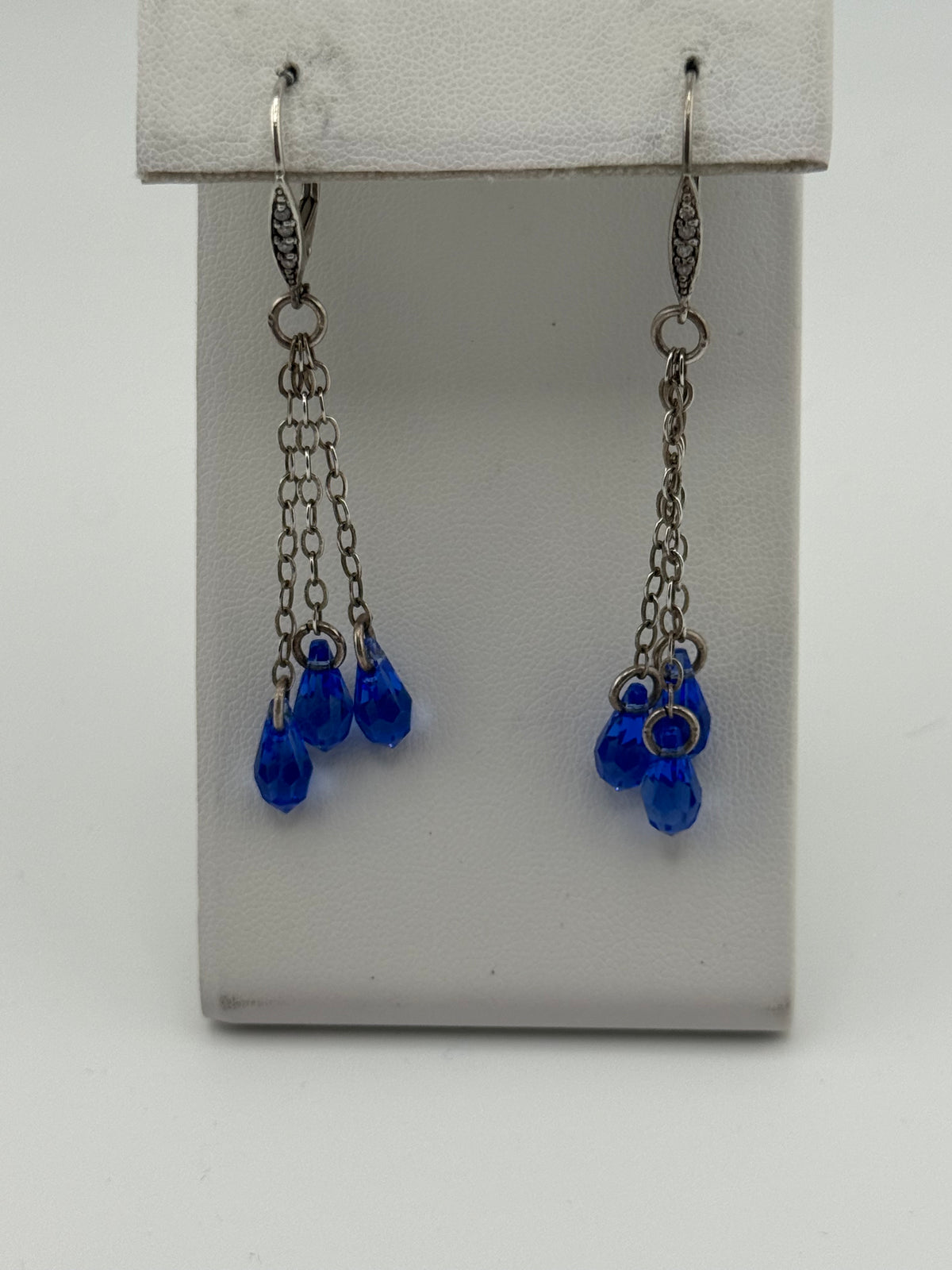 Swarovski Crystal and Sterling Silver Chain Earrings