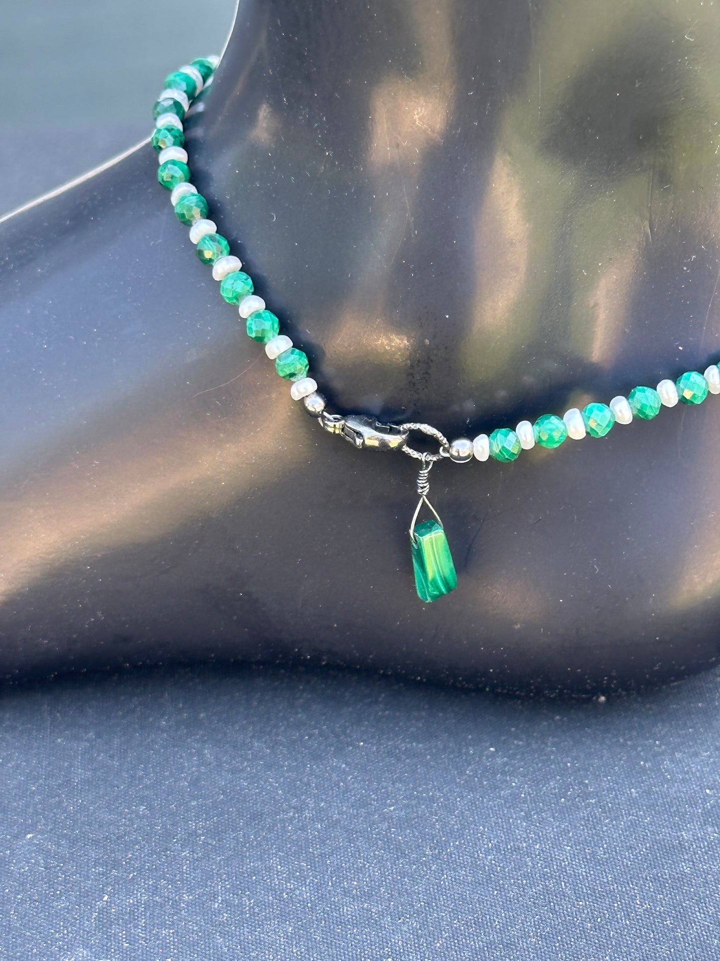 Malachite anklet