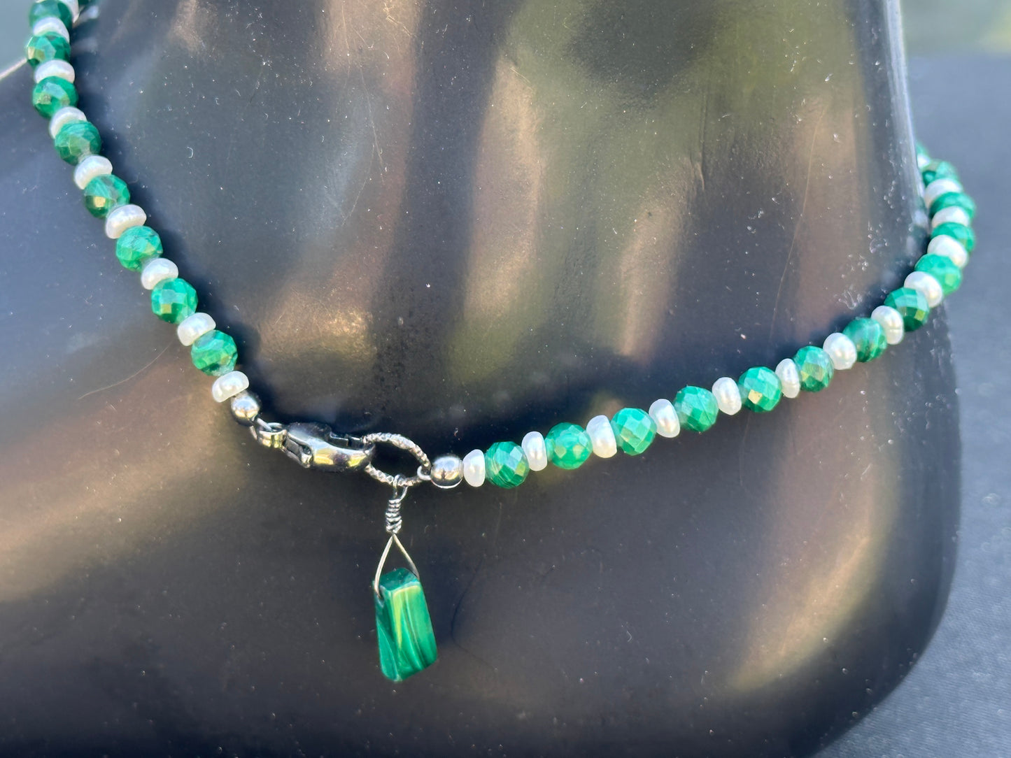 Malachite anklet