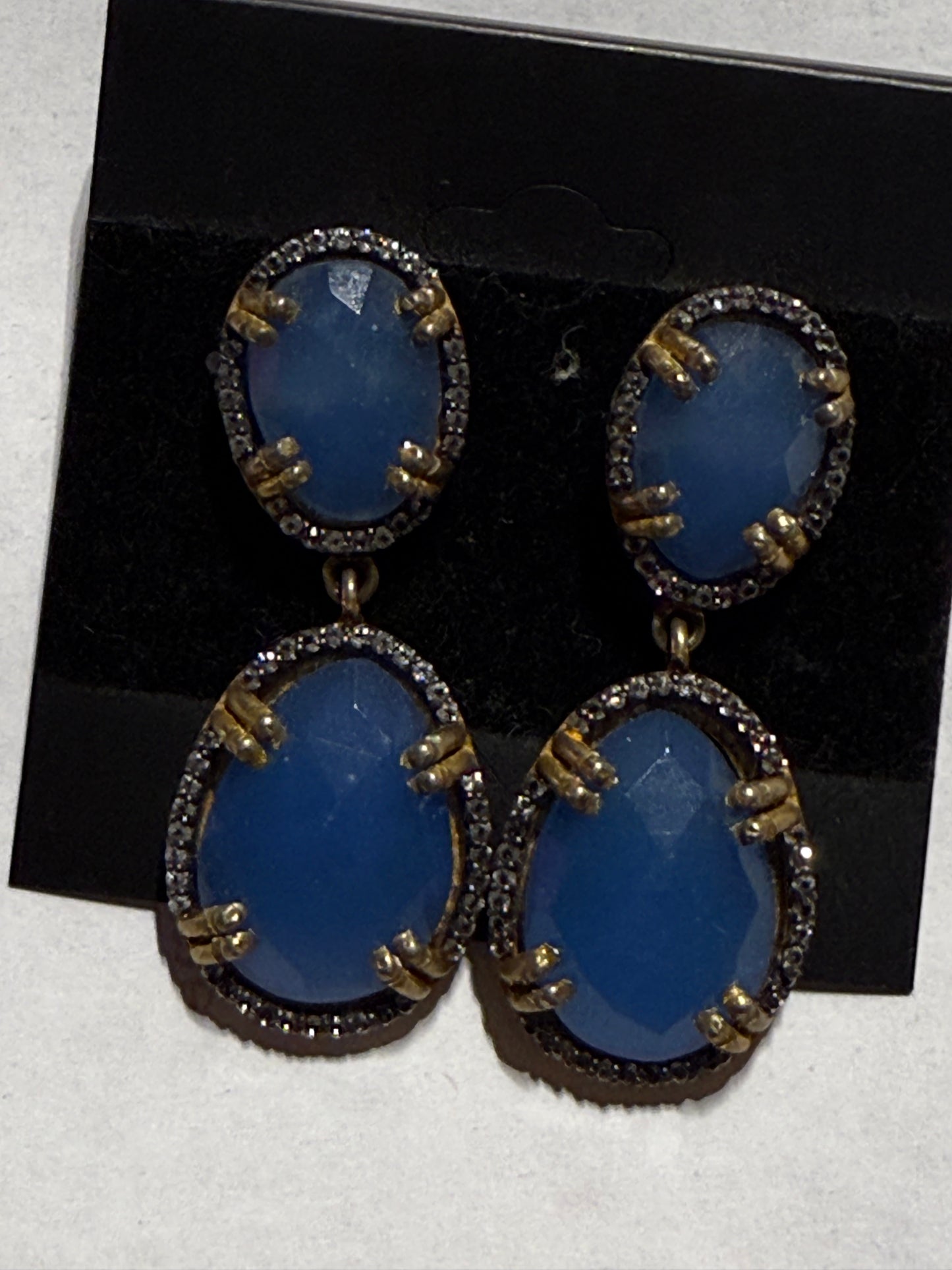 Chalcedony and White Topaz Earrings