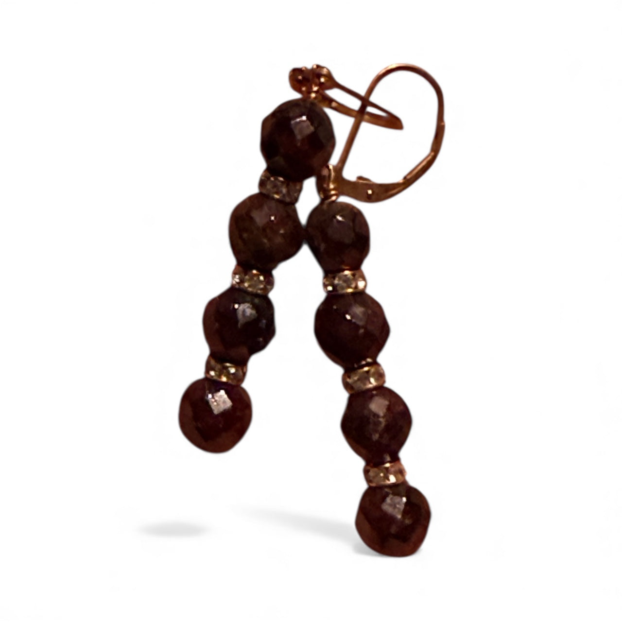 Garnet and Crystal Earrings