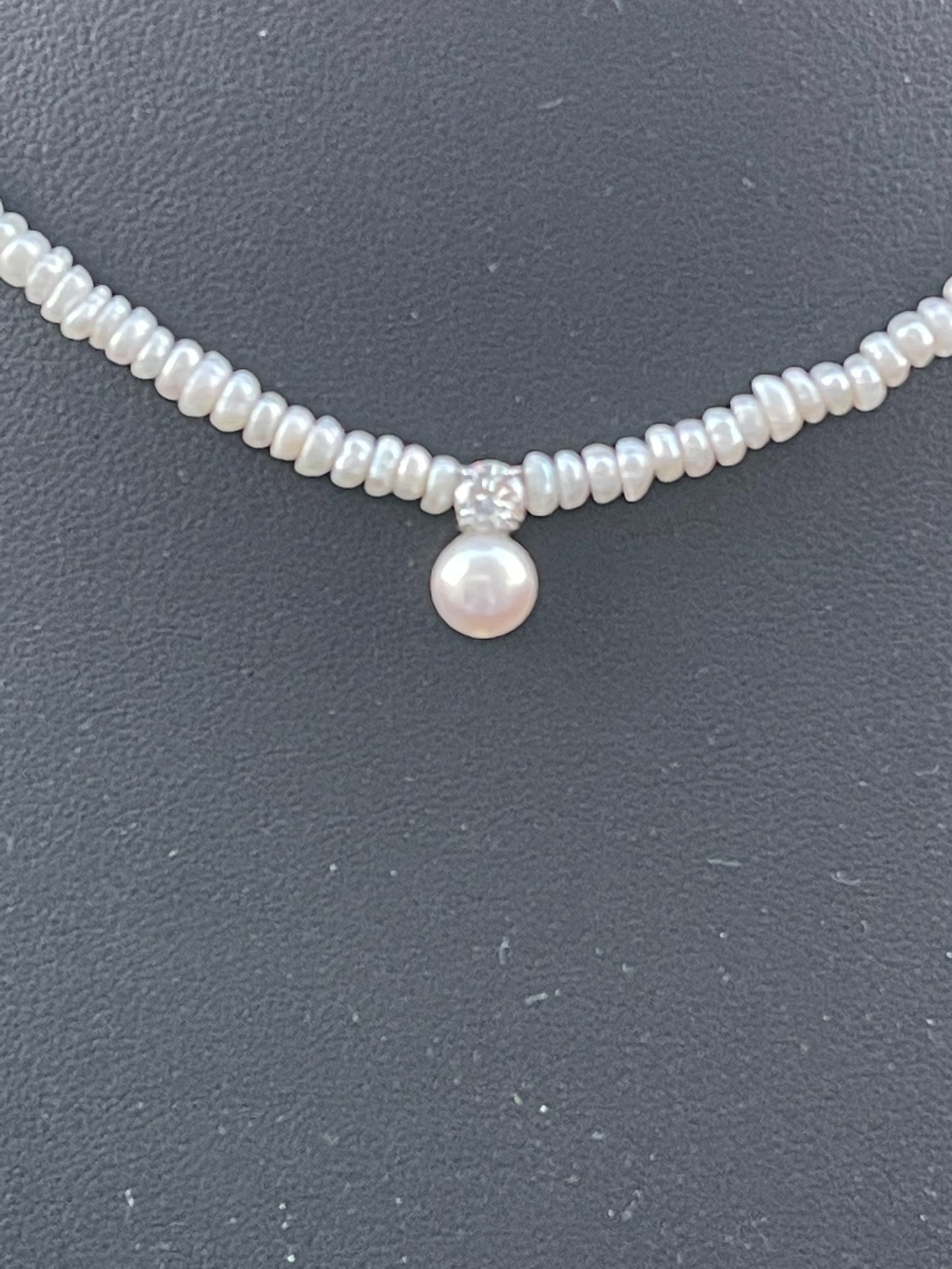 Pearl and Cubic Zirconia Necklace