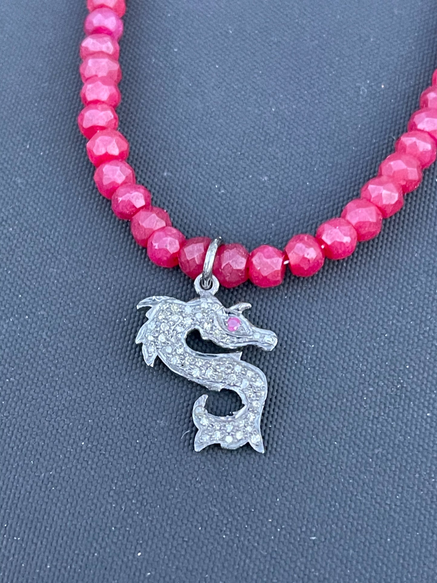 Ruby and Diamond Dragon Necklace