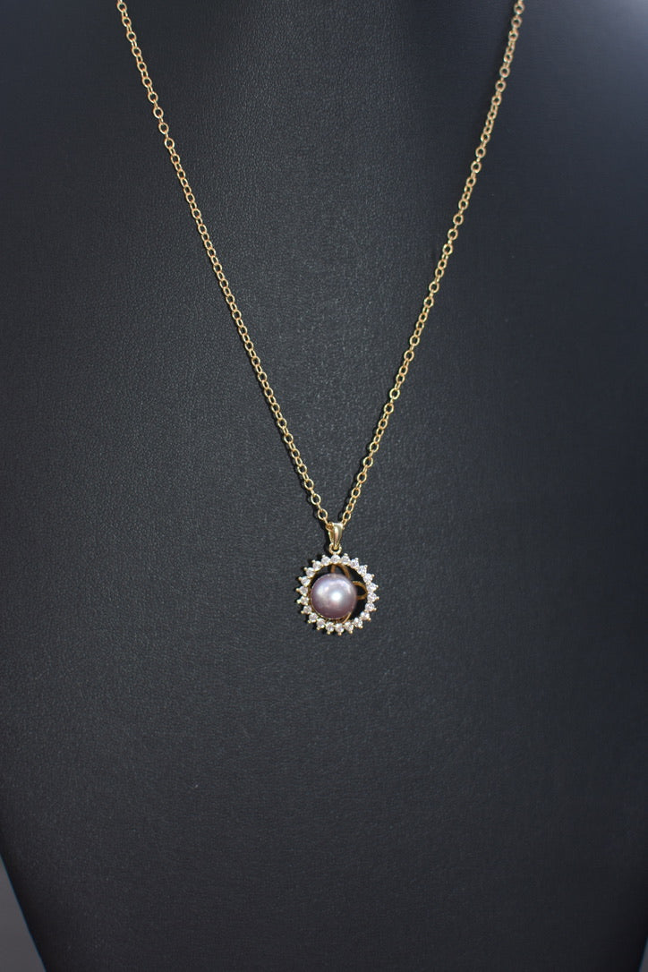 Cubic Zirconia and Pearl Necklace