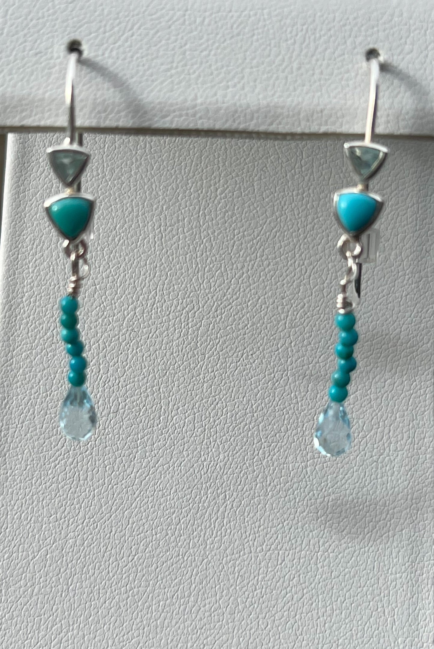 Sleeping Beauty Turquoise and Blue Topaz Earrings