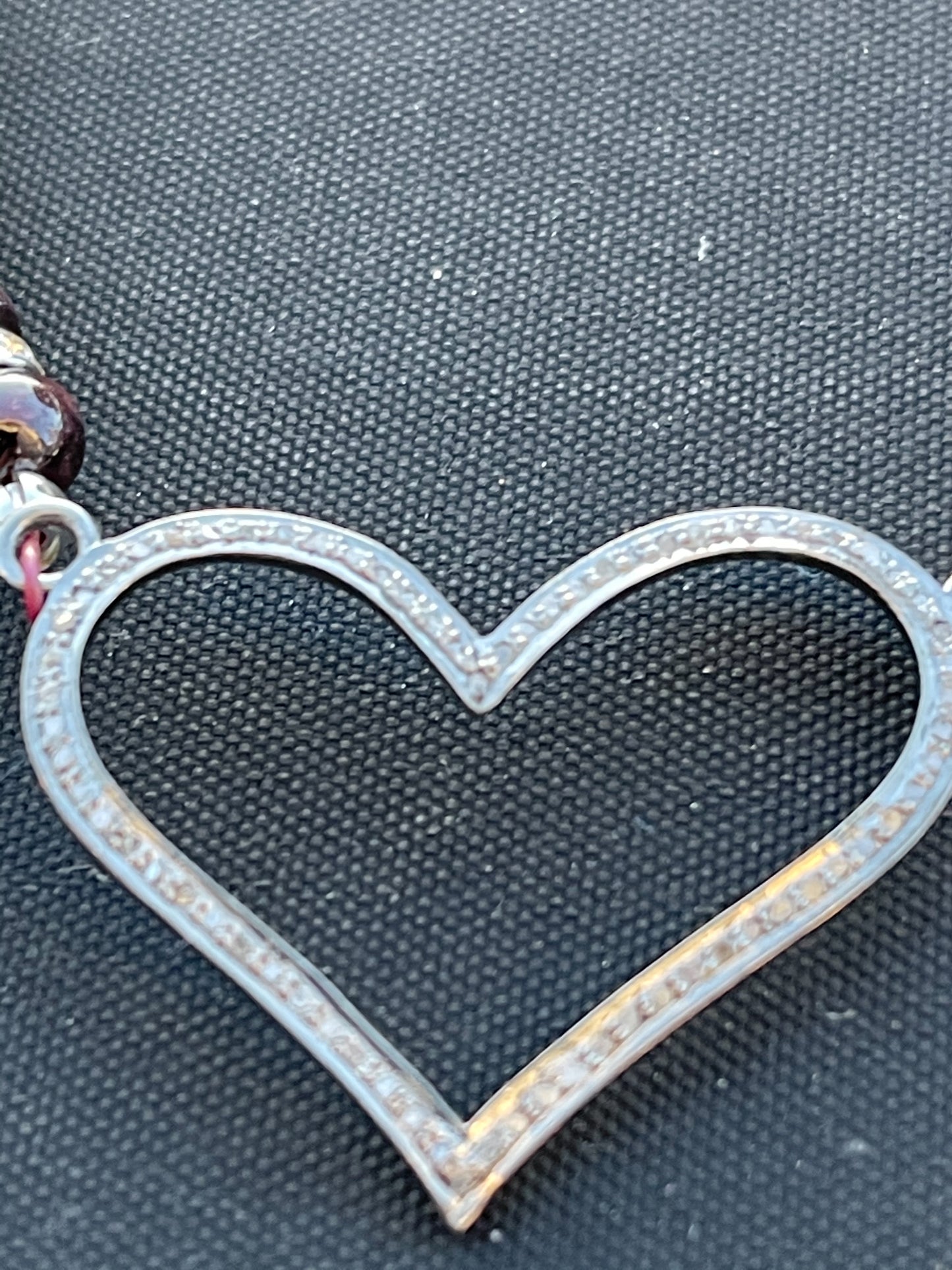 Garnet Swarovski Crystal and Diamond Heart Necklace