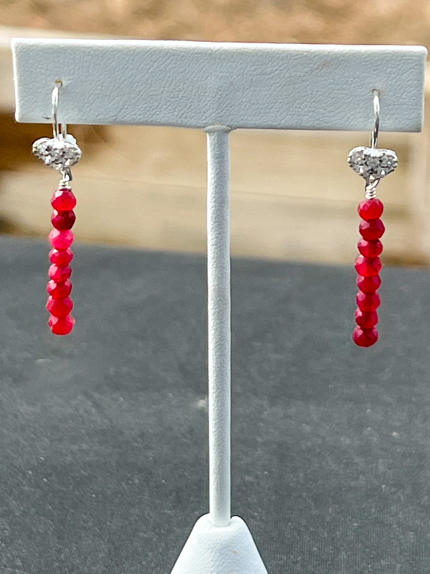Ruby and Cubic Zirconia earrings