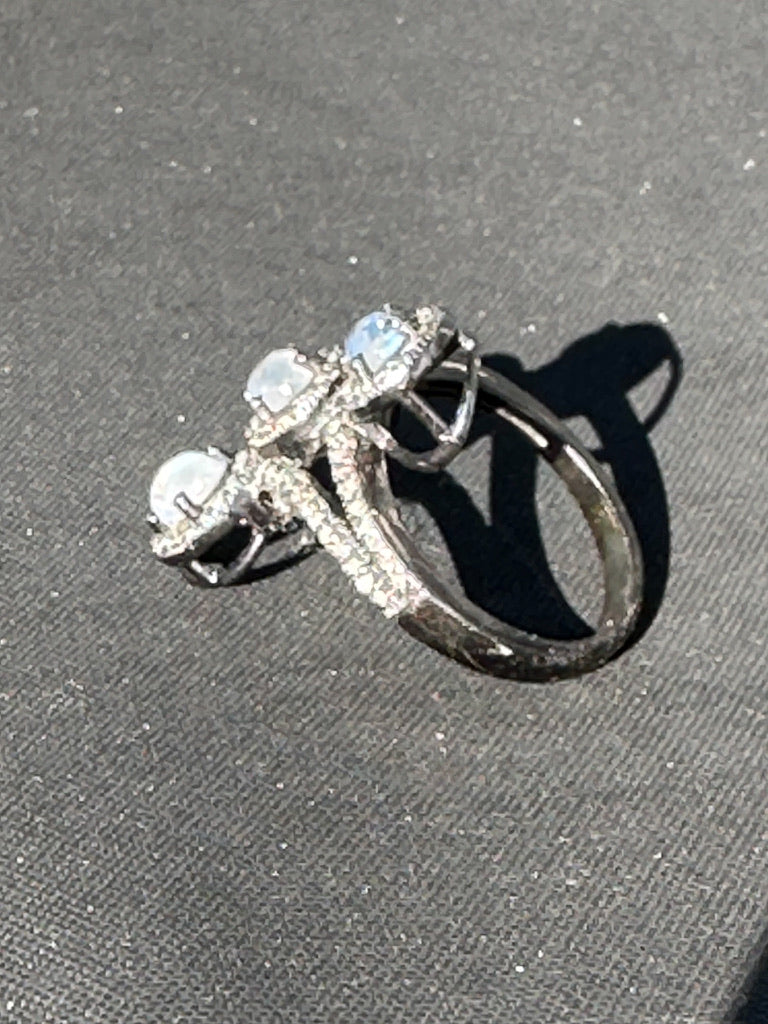 Moonstone and Diamond Ring