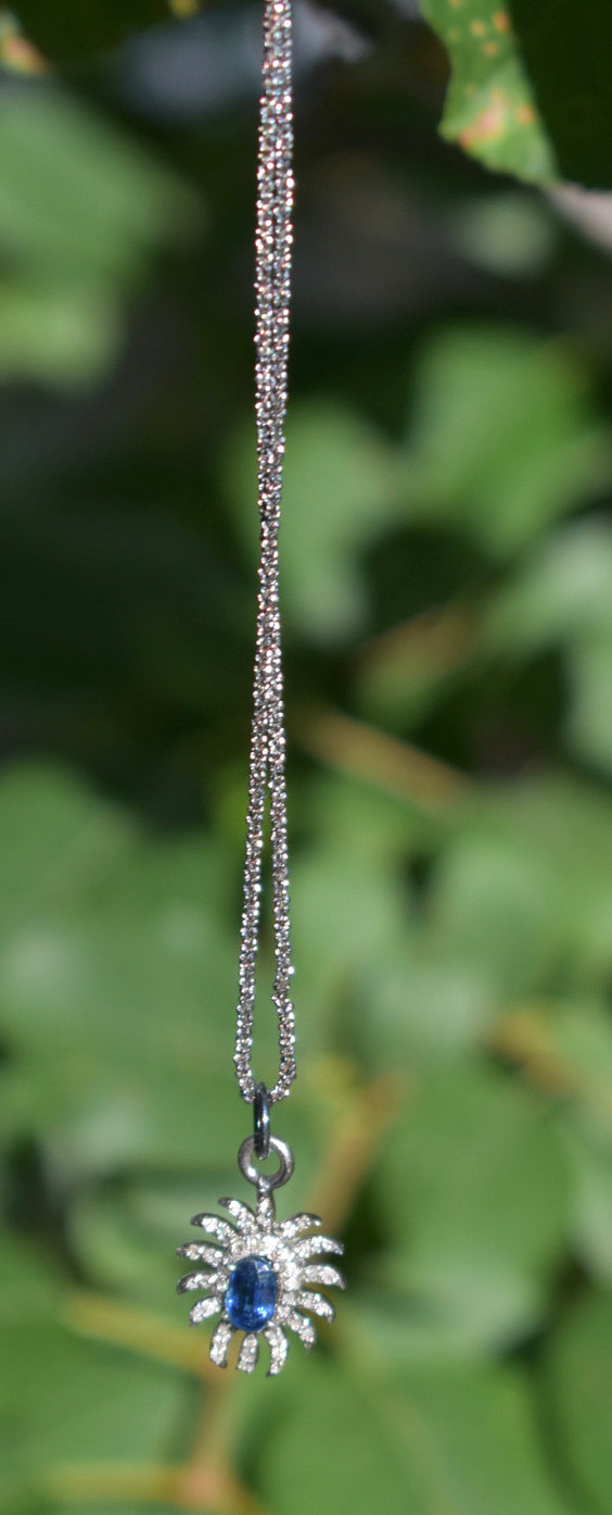 Genuine Tanzanite and Diamond Necklace