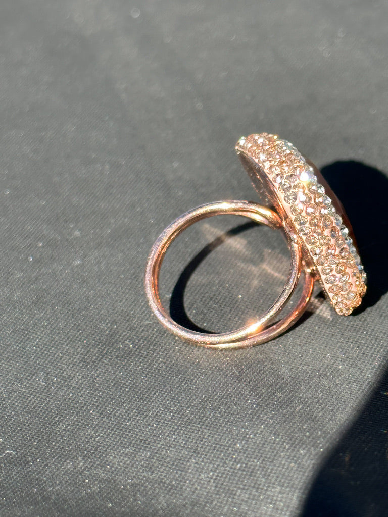 Quartz and Swarovski Crystal Adjustable Ring