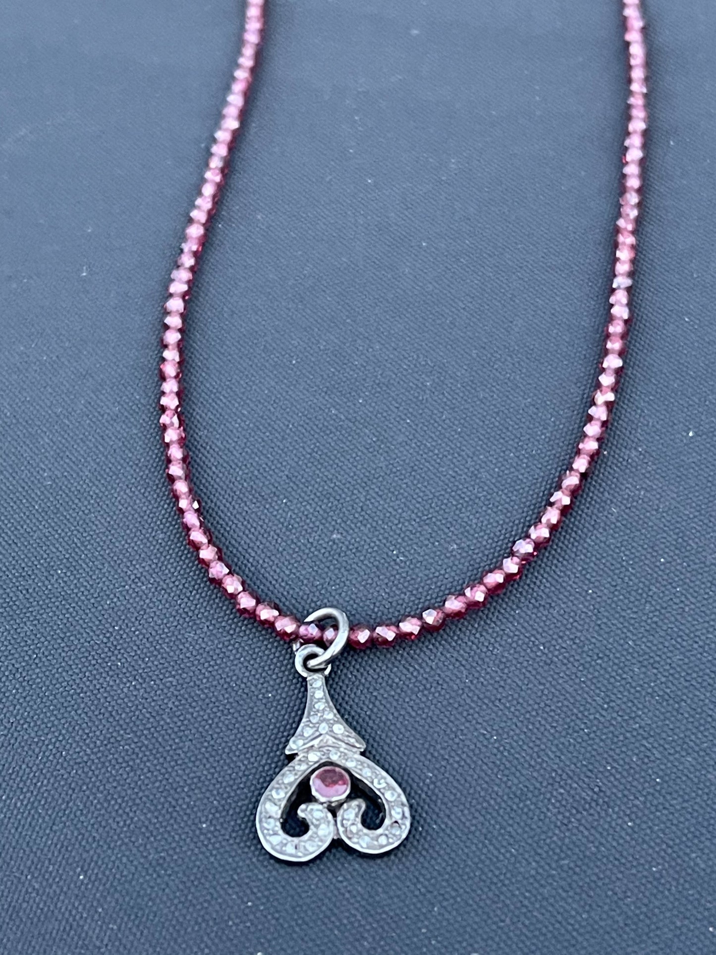 Garnet, Diamond and Ruby Necklace
