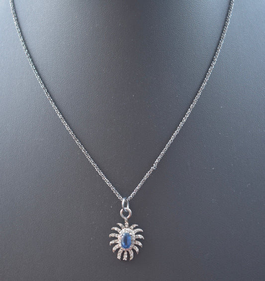 Genuine Tanzanite and Diamond Necklace