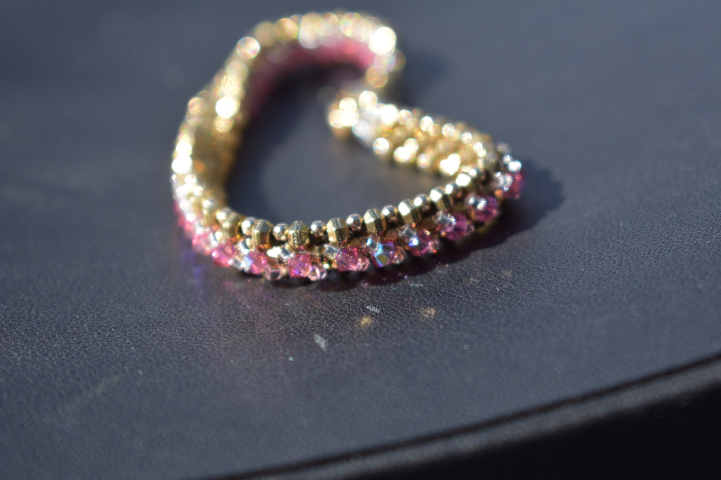 Gold and Pink Tennis Bracelet
