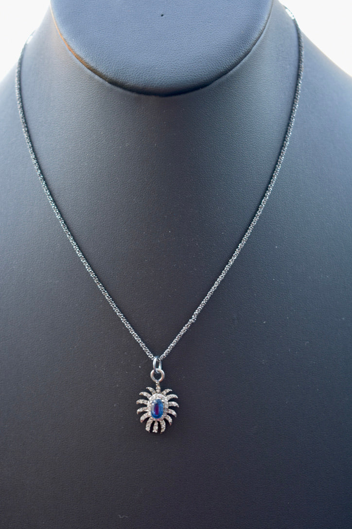 Genuine Tanzanite and Diamond Necklace