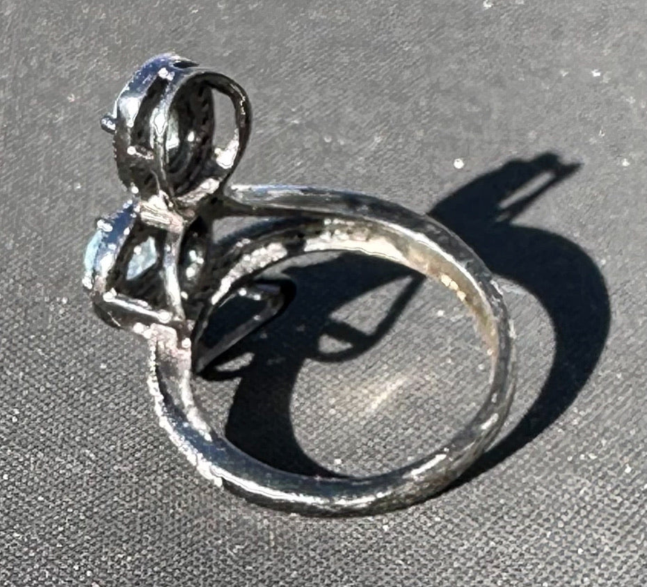 Genuine Aquamarine and Genuine Diamond Ring