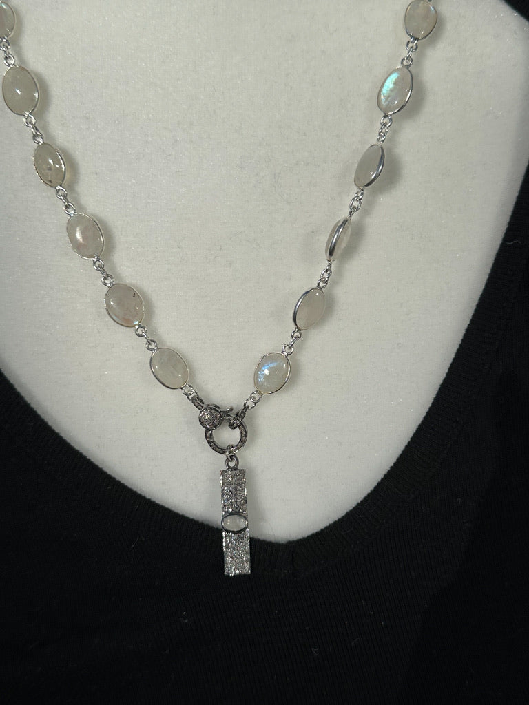 Diamond and Moonstone Necklace